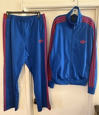 ADIDAS Originals Firebird Trefoil Mens Tracksuit Jacket  Pants Blue Red Sz XL