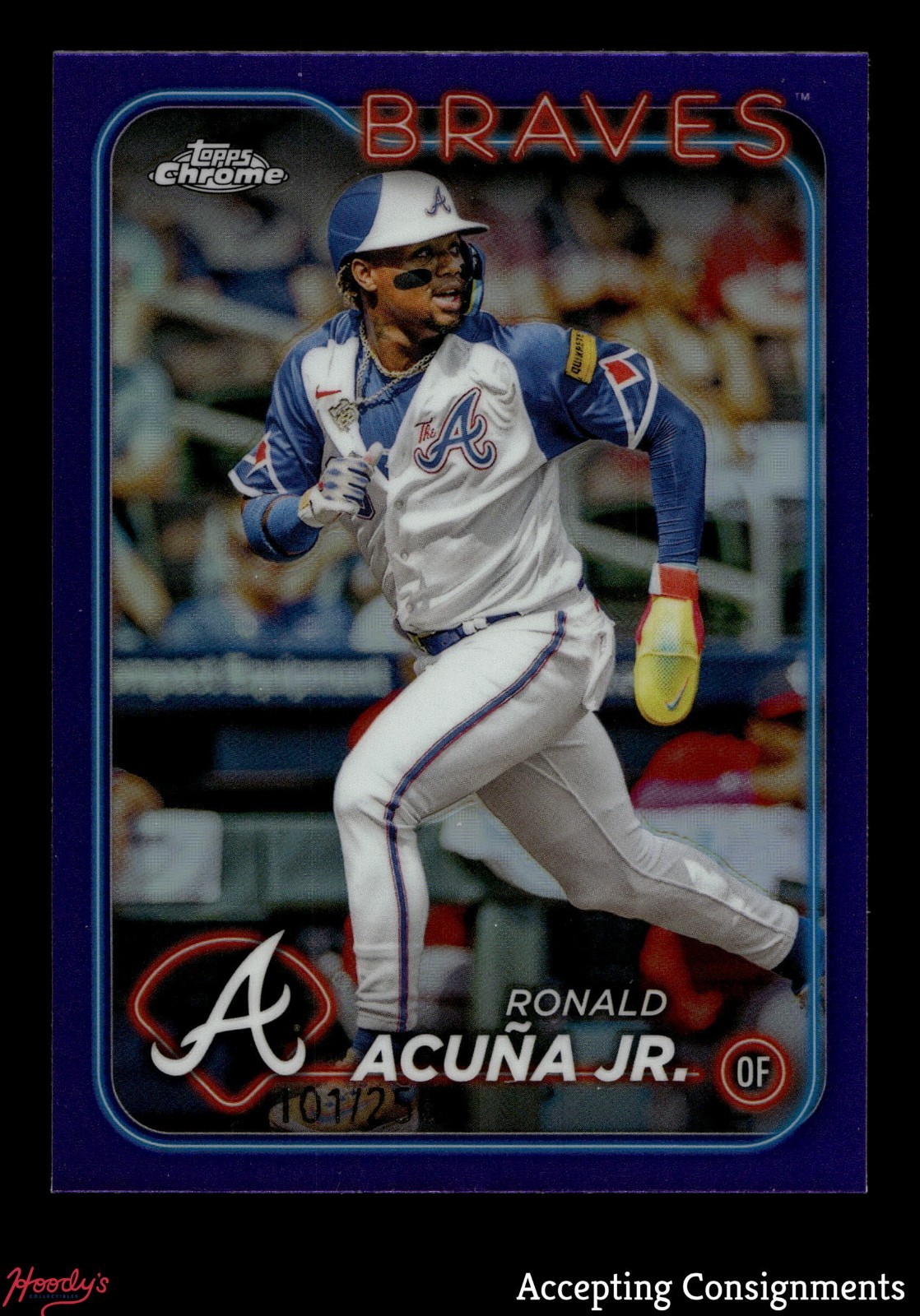 2024 Topps Chrome Purple Refractor #250 Ronald Acuna Jr. 101/250 BRAVES