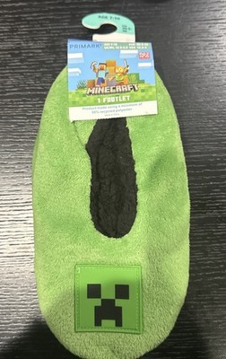 NWT Minecraft  X Primark Slipper Socks/ Footlet Boys Age 7-10 USA 12.5-4