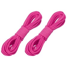 2Pcs Faux Suede Leather Cord 2.6mm x 5.5 Yards Flat String Rose Red