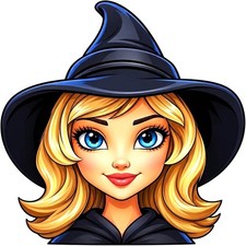 30 Custom Modern Blonde Witch Personalized Address Labels
