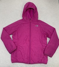 The North Face Jacket Girls XL 18 Hooded Full Zip Fuschia Pink Fleece Lined