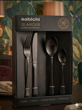 Sabichi Glamour Cutlery Set 16pc Matte Black Stainless Steel Tableware Service 4