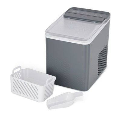 Portable Countertop Ice Maker, 26lbs Day, Compact Machine with Quick Ice, Grey