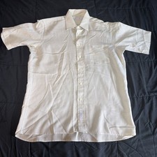 Vintage Christian Dior Shirt Mens 16 1/2 Stripe Button-Up Dress Short Sleeve USA