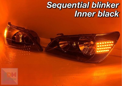 Toyota Altezza 98-01 Early Makeup headlight Sequential blinker Inner Black v1