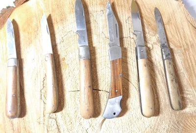 Vintage  Taschenmesser Messer Sammlung Konvolut 6 Stück Raritäten Holzgriffe - Bild 1 von 4