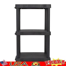 3 Tier Plastic Storage Shelf Freestanding Organizer Utility Rack Garage Basement
