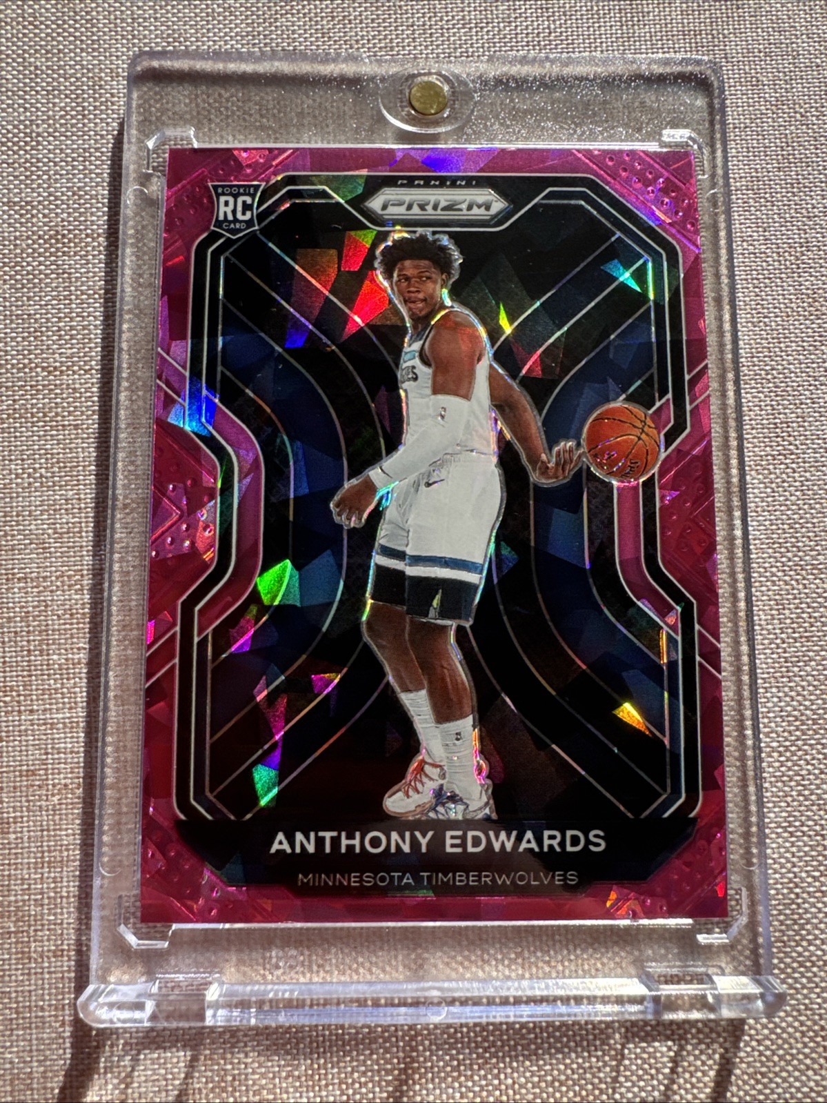 2020-21 Panini Prizm - Anthony Edwards #258 Pink Ice Prizm (RC)