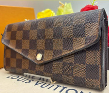 LOUIS VUITTON Damier Ebene Portefeuille Sarah Long Wallet Brown Without Box