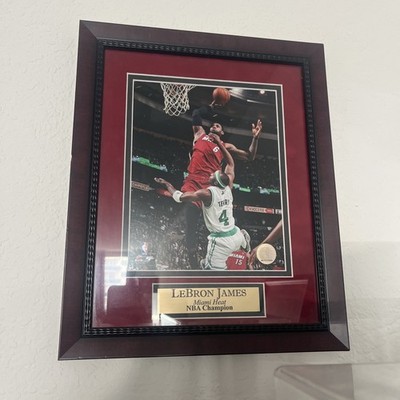 LeBron James  Dunk Miami Heat champions NBA 8'' x 10'' Framed Photo with plaque