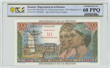 REUNION 10 Nouveaux Francs 1967-1971 Superb Gem Unc 68 PPQ PCGS 946717-1