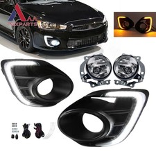 Fits 2016-2017 Mitsubishi Lancer Fog Lightsswitchbezels W Led Drl Signal Lamp
