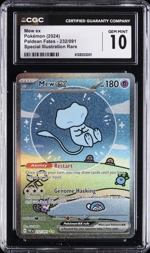 2024 POKEMON PALDEAN FATES SPECIAL ILLUSTRATION RARE #232 MEW EX CGC 10 GEM MINT