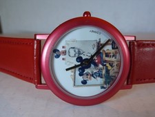 Disney Mens Vintage Mickey Mouse Watch Self Portrait - Disney Artwear -VHTF-New