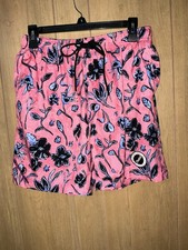 Men's Cove Hawaiian Style Floral Pink Surf Swim Board Shorts Large