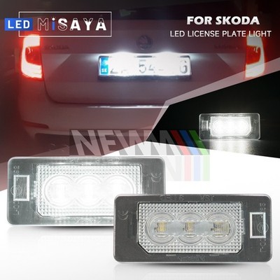 CANbus LED License Plate Light For Skoda Octavia Rapid Fabia MK2 MK3 Superb B6