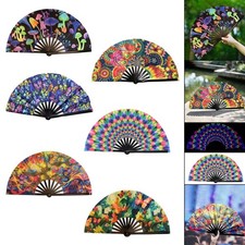 Folding Fan Props Handheld Fan for Festival Wedding Hot Days Concert Men Women