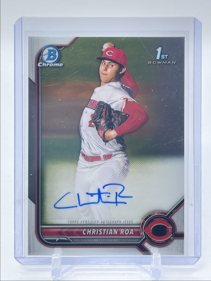 CHRISTIAN ROA 2022 BOWMAN CHROME 1ST AUTOGRAPH BASE REDS AUTO Q1739