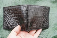 Black Genuine Crocodile Belly Leather Skin MEN'S BIFOLD Wallet E28