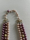 Vintage Faux Pearl Three Strand Choker With Beads Made In Japan — photo 2