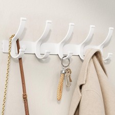 Coat Rack Wall Mount Heavy Duty Coat Rack Hooks for Hanging White