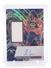 ISAIAH JACKSON 2021-22 SPECTRA PRIZM RPA ROOKIE AUTO JERSEY /75 #182 Q5194