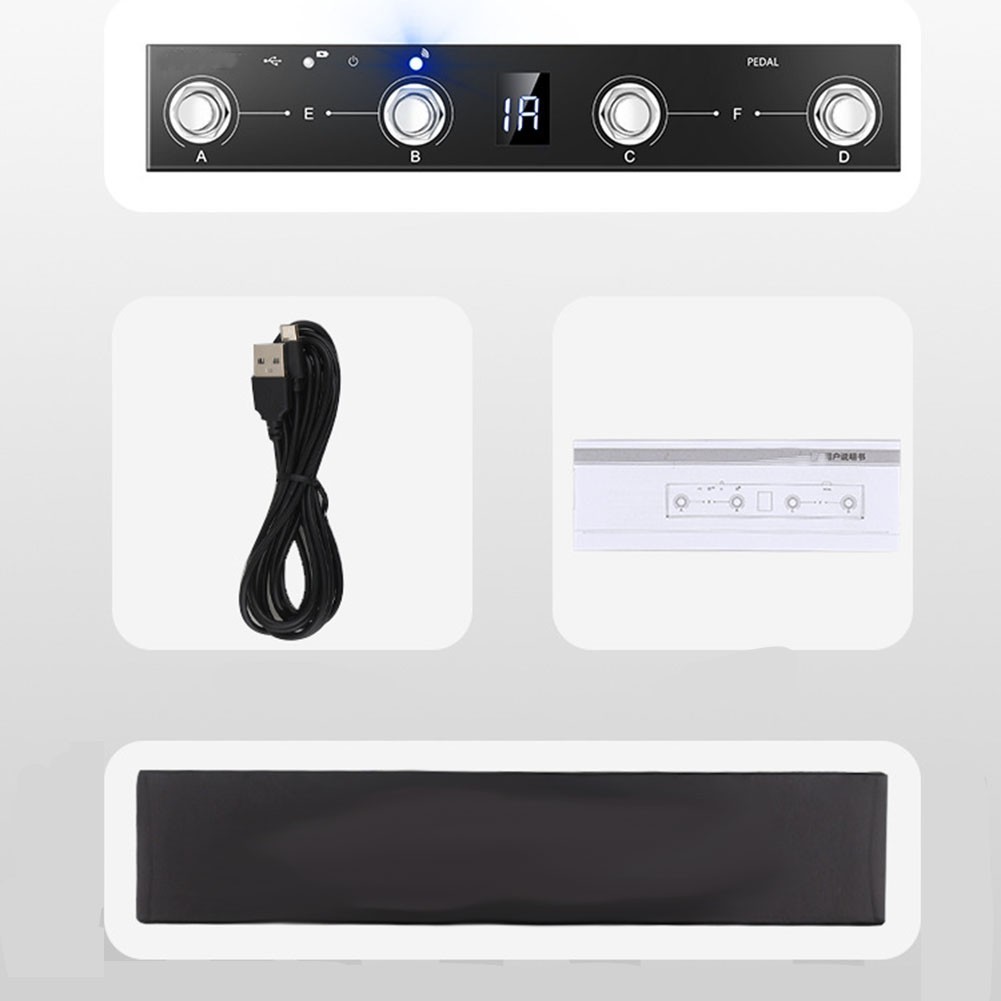 Portable and For MIDI Pedal Rechargeable 4Buttons Footswitch Controller