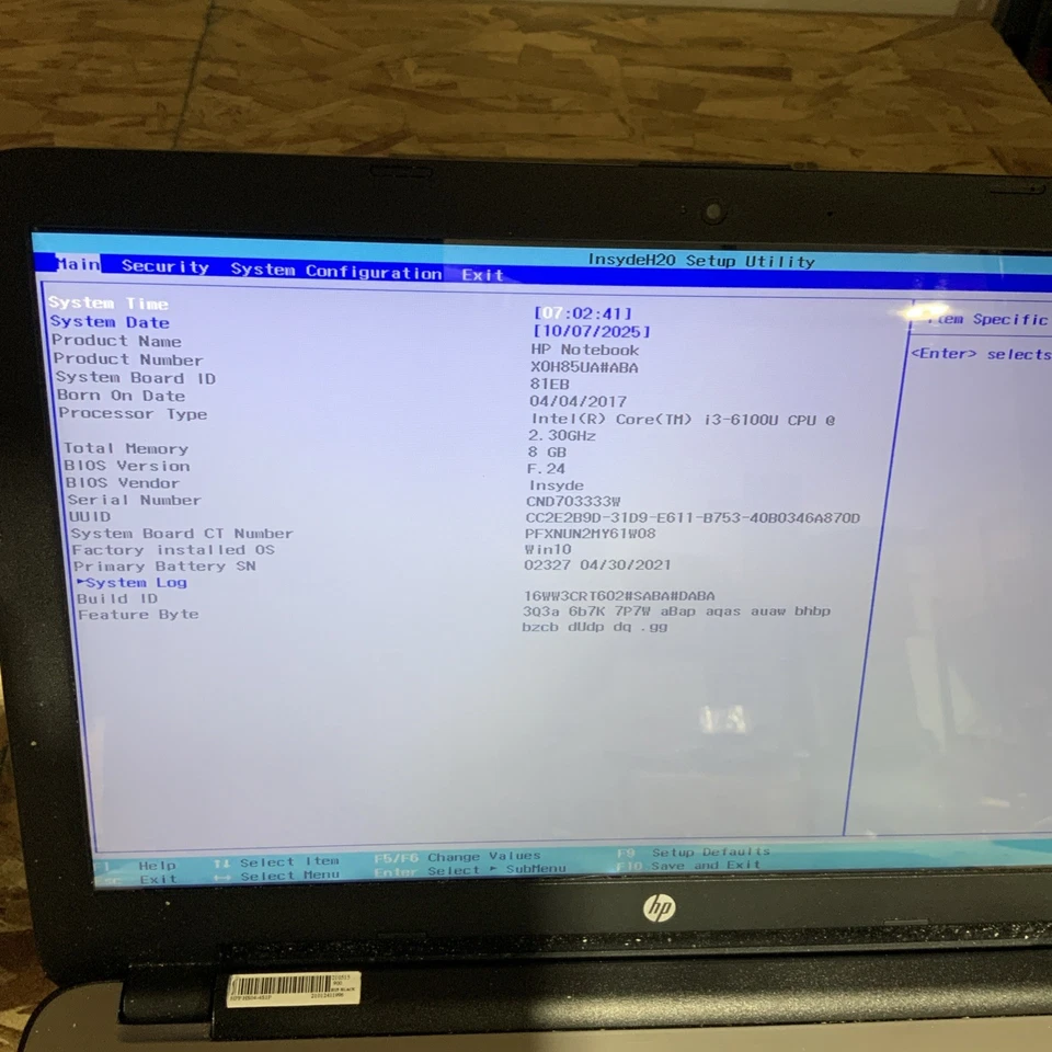 Portátil HP Modelo HP 15-ay039wm Sin HD 8 GB RAM B055 Foto 2 de 4