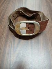 Vintage Brown Suede Belt Handmade by Calderon