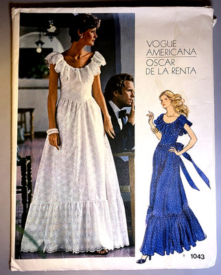 Vintage 1973 Vogue Americana 1043 Oscar de la Renta 'Cottagecore' Dress~Sz 12