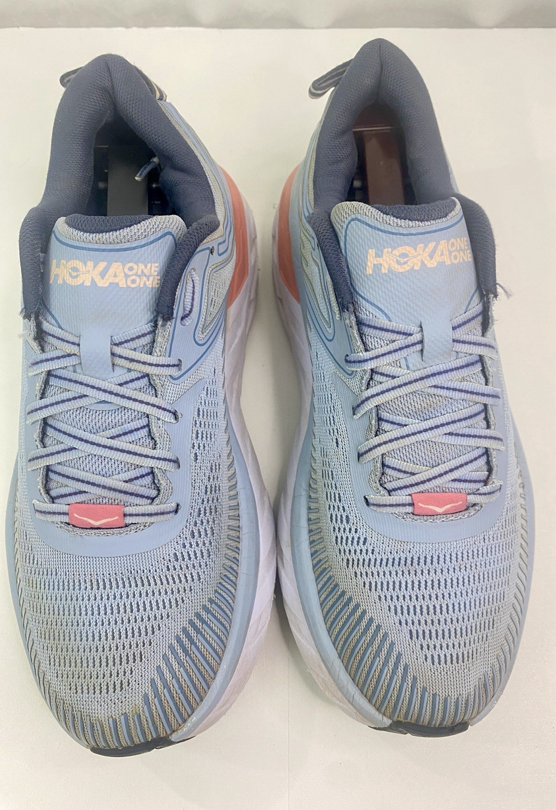 HOKA ONE Womens Size 8 Wide Blue Orange Bondi 7 Running Shoes Sneaker Cushioned thumbnail 4