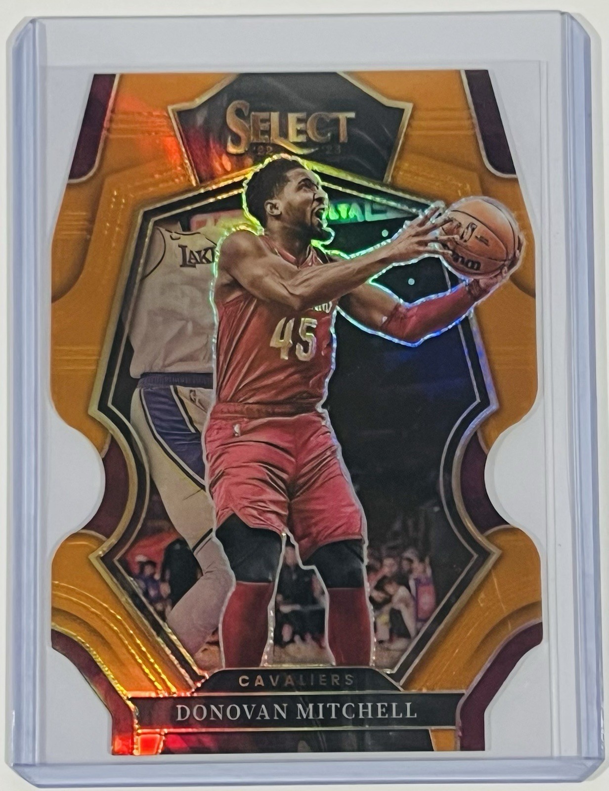 Donovan Mitchell 2022-23 Panini Select Orange Prizm Die Cut /65 Cleveland Cavs