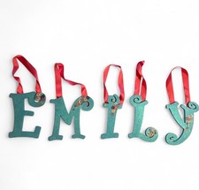 Personalized Blue Floral Wall Letters "EMILY" for Kids Room Decor