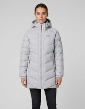 Helly Hansen Aden Down Parka Coat S/P Light Grey