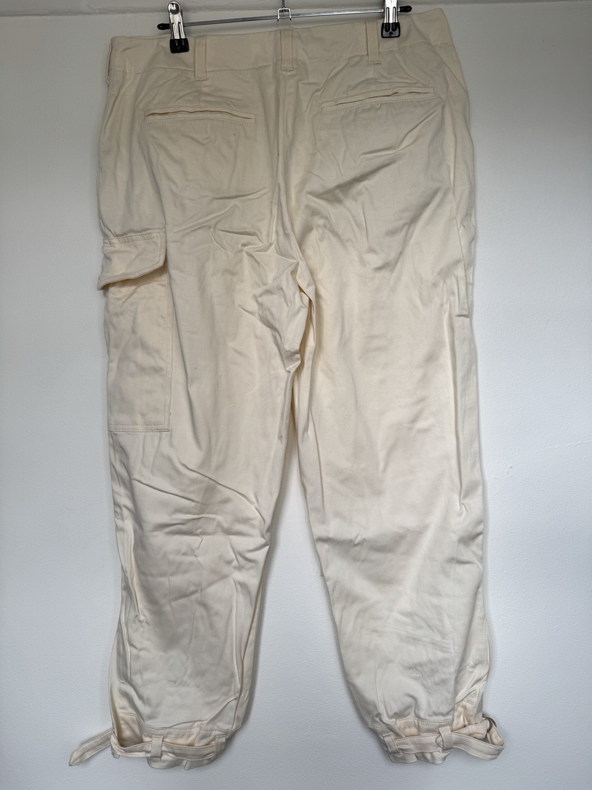 Reiss Bleeker Tapered Cargo Trousers UK12 Cream Utility Ankle Grazer RRP £150 image 8