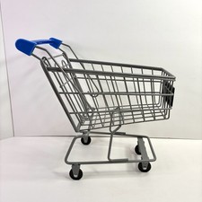 Walmart Metal Miniature Shopping Cart Grocery Replica with Wheels Doll Size