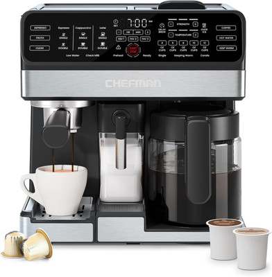 Coffee Maker Espresso Machine Combo, Omnibrew 8-In-1 Coffee Station with Automat