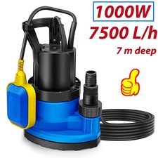 1000W Submersible Pump with Hose for Clean or Dirty Flood Water Garden Pond Pool