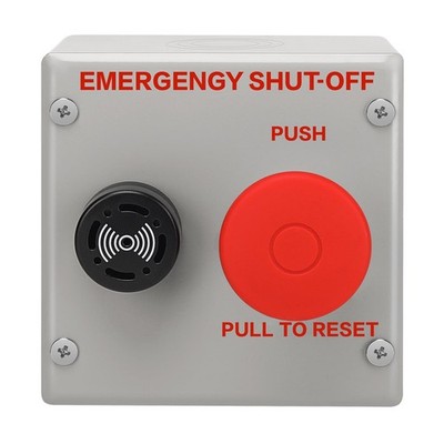 Double Gang Plate Shut-Off Switch (24VDC) with Alarm to Respond to Emergencie...