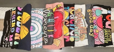 Lot 10 Teacher Shirts, Size M/L, 100th Day, Simply Southern And More!