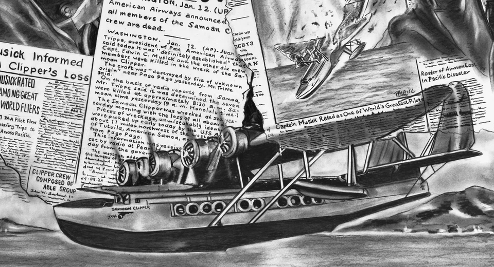 EDWIN C MUSICK Simoan Clipper giclée ASSINADO pelo ARTISTA ROBERT STEPHEN SIMON - Imagem 4 de 4