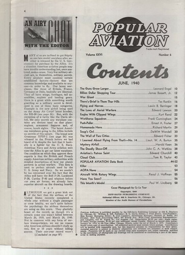 June 1940 Popular Aviation Magazine - Picture 2 of 3