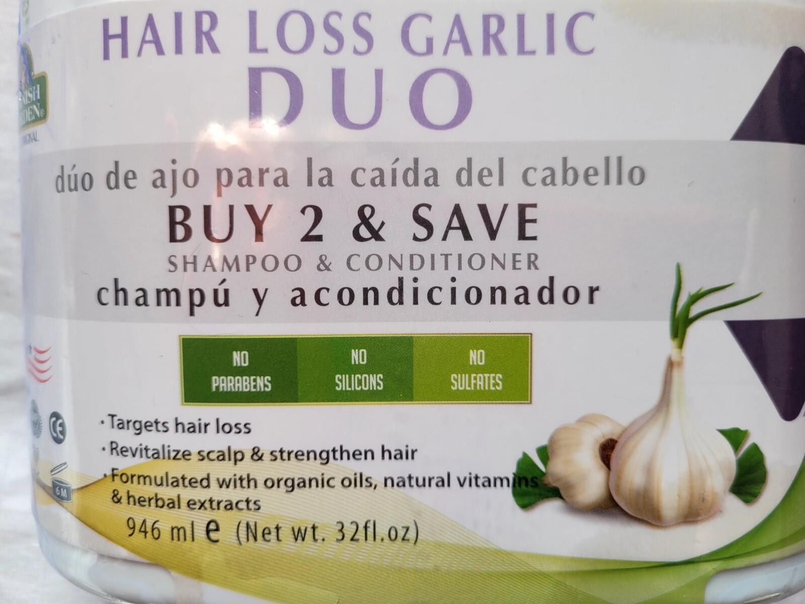 Spanish Garden Hair Loss DHT Blocker Shampoo Conditioner Duo Pack 32 fl