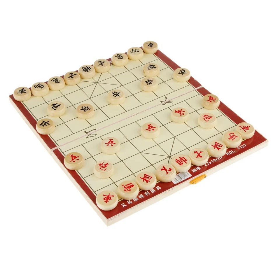Portable Xiangqi Chinese Chess Set Foldable Board Game Chess - Image 3 of 4