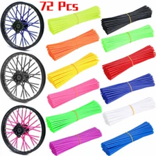  72Pcs Universal Motorcycle Dirt Bike Spoke Skins Covers Wraps Wheel Rim Guards