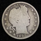 1892-O Silver Barber Quarter GOOD FREE SHIPPING