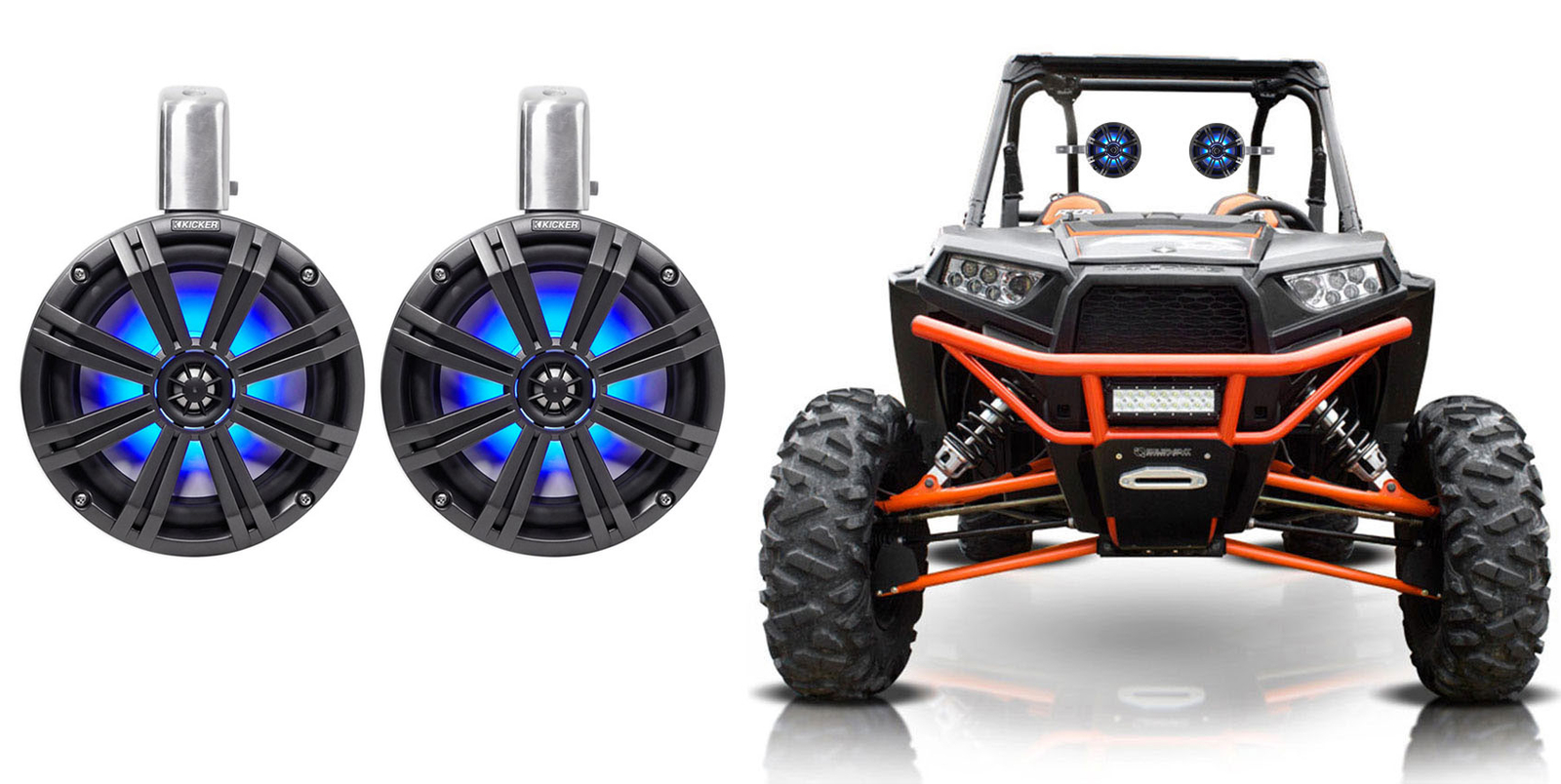 2 KICKER 45KMTC8 8 Светодиодных башенных динамиков мощностью 600 Вт для Polaris RZRATVUTVCart 123890₽