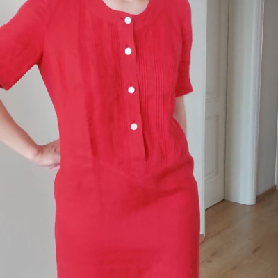 open lace back dress White Linen Button Front Mini Dress - Shirt Dresses