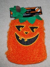 Dog Halloween Costume Orange Pumpkin Jack-o-Lantern 2PC Small 12"-13" Pets NEW